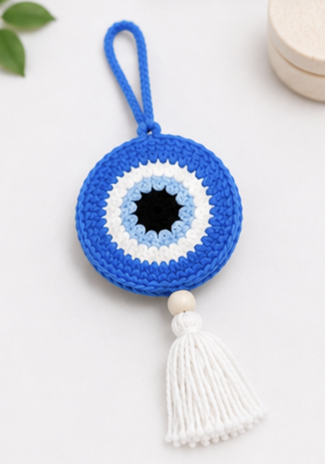 Handmade Crochet Blue Evil Eye Wall & Bag Charm